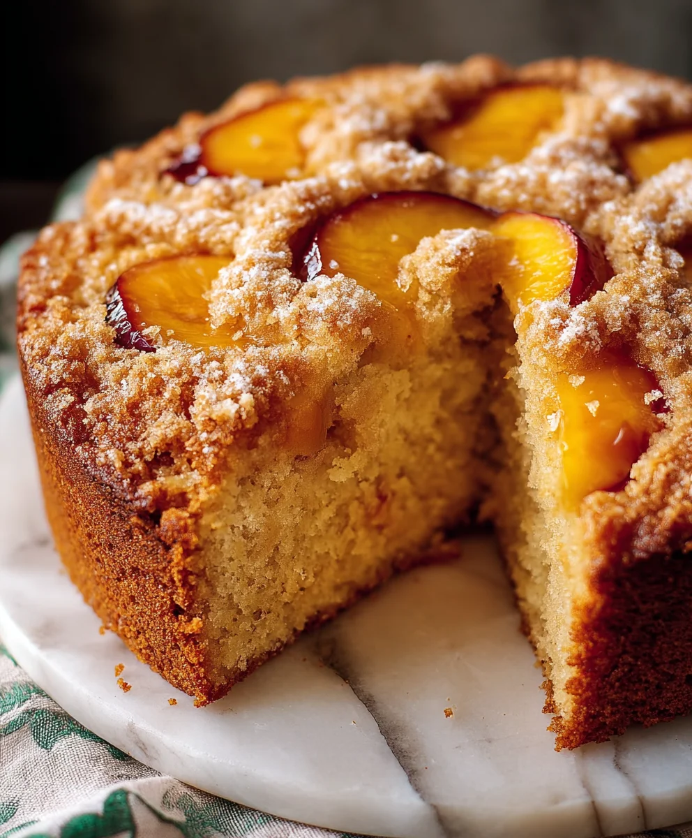 Vegan Peach Coffee Cake - Easy Delicious Treat