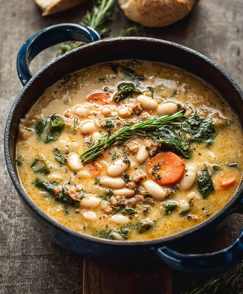 Hearty Tuscan White Bean Soup Recipe- Delicious & Easy