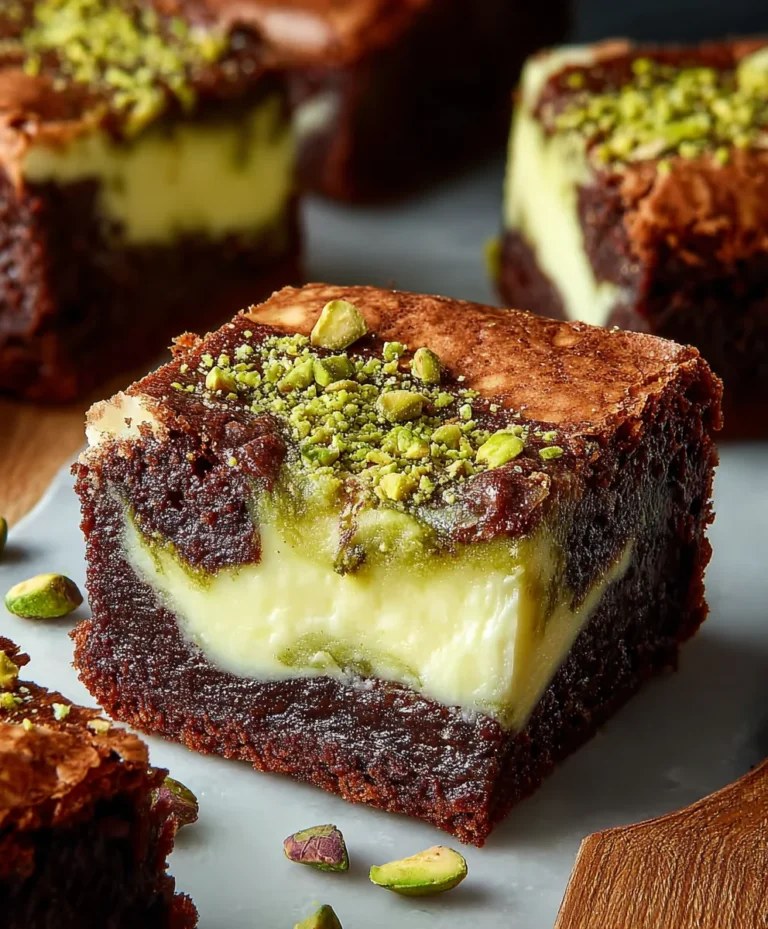 Pistachio Cheesecake Brownies – Rich Creamy Dessert Bliss