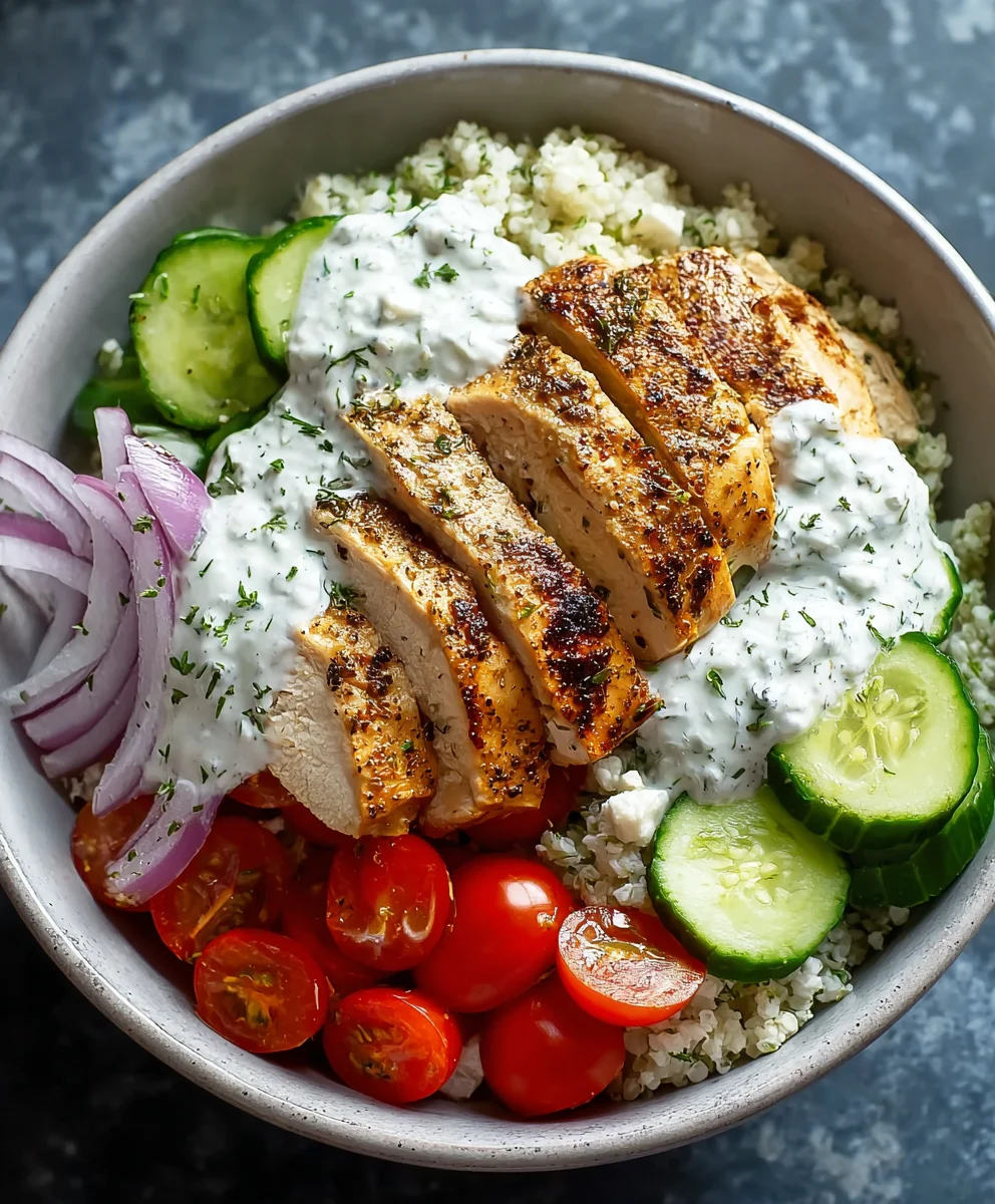 Greek Chicken Gyro Bowl- Delicious Easy Dinner
