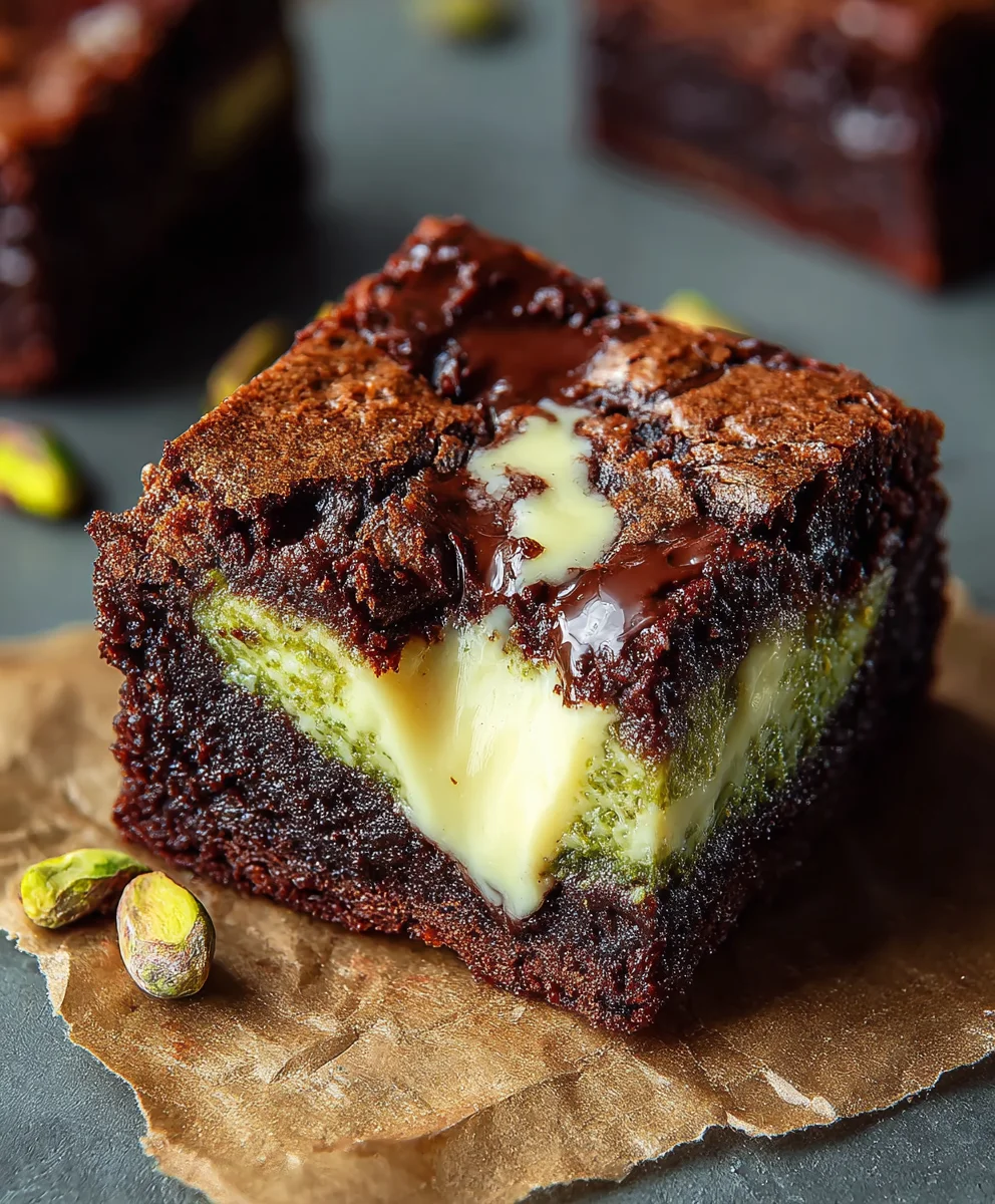 Pistachio Cheesecake Brownies - Rich Creamy Dessert Bliss