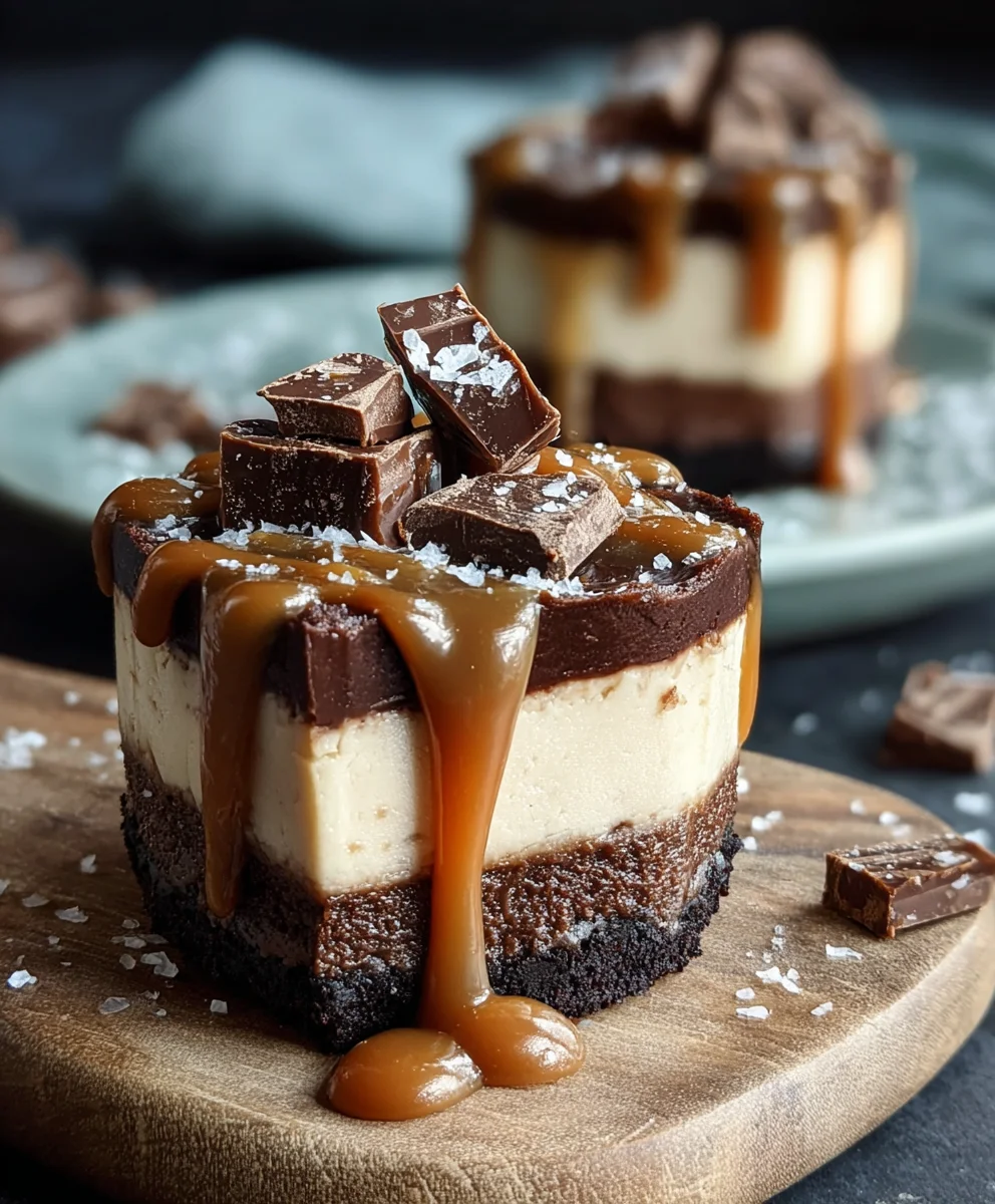 Raw Caramel Brownie Cheesecake Bliss