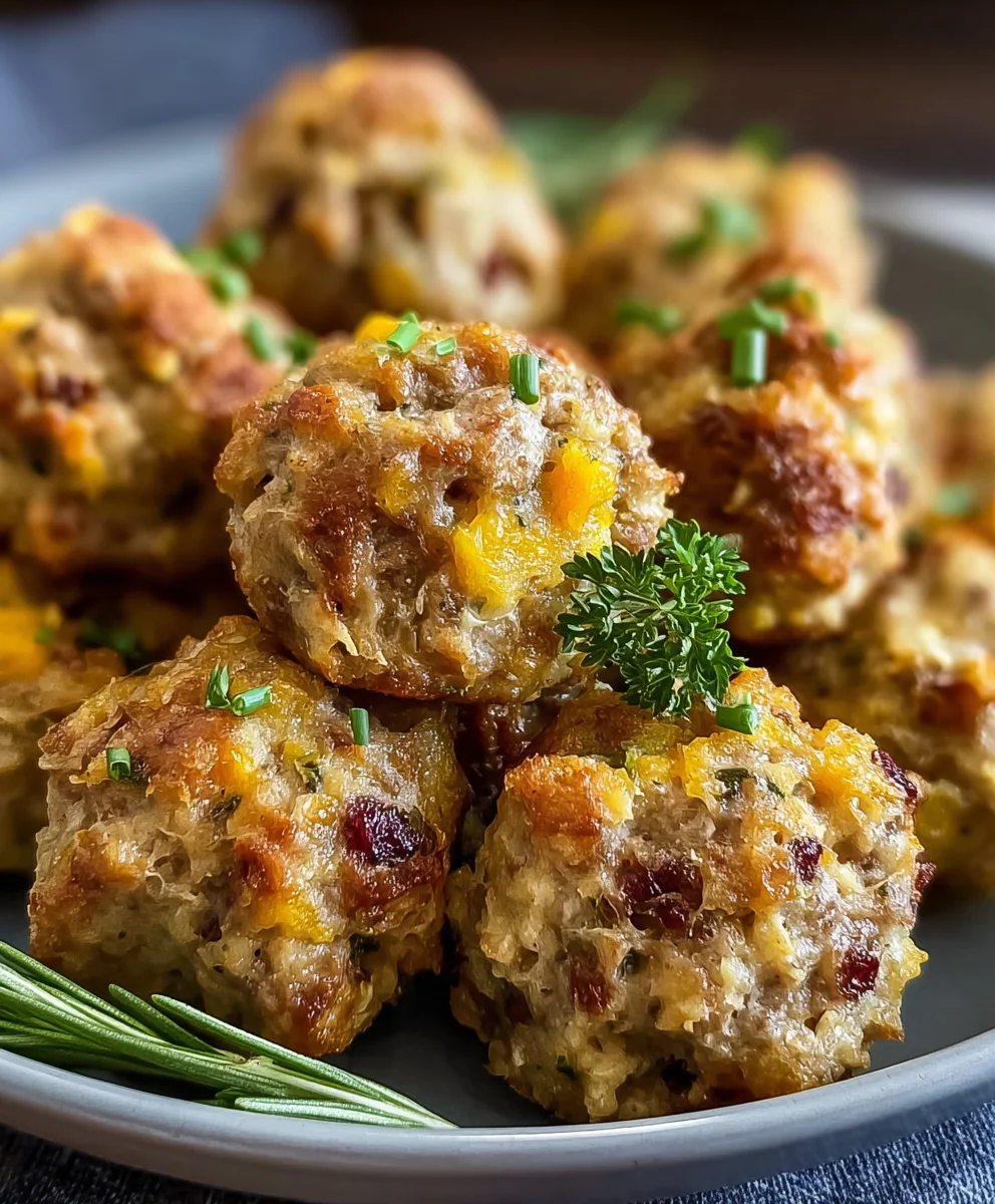 Savory Sausage Stuffing Balls - Easy Appetizer Recipe