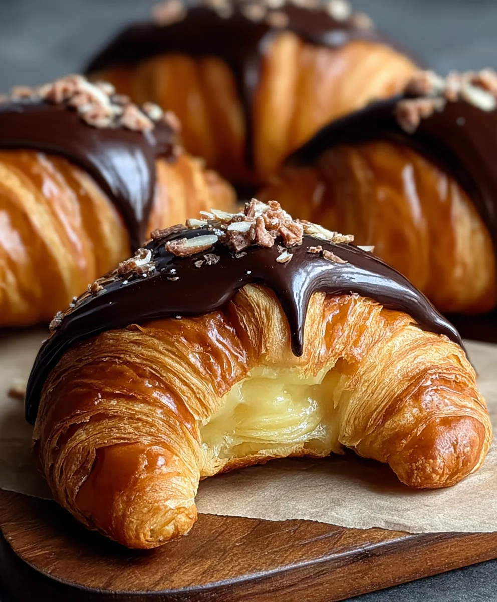 Boston Cream Pie Croissants-Decadent Dessert Recipe