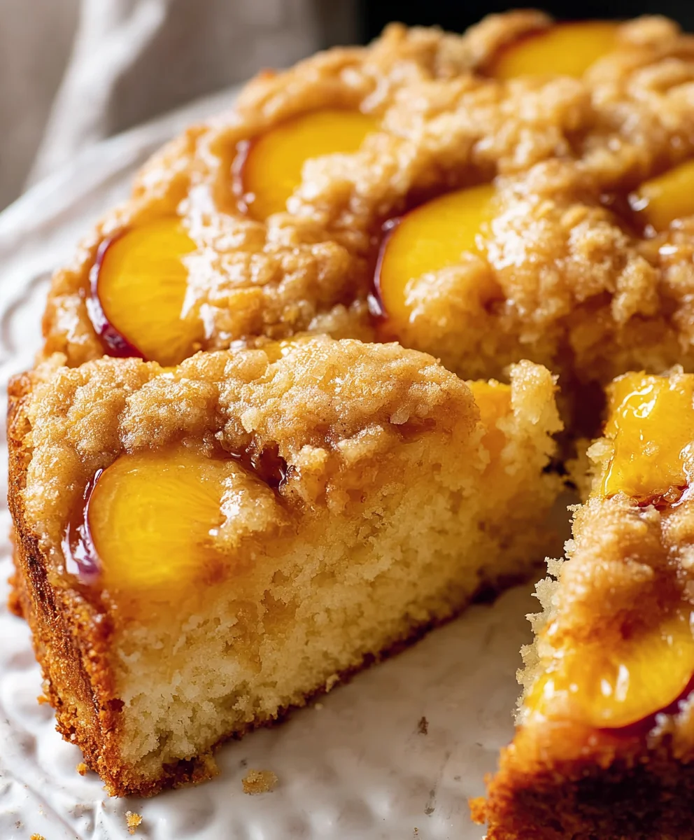 Vegan Peach Coffee Cake - Easy Delicious Treat