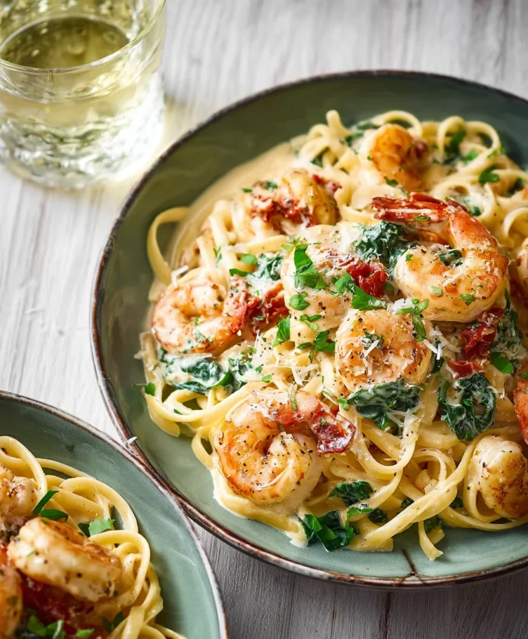 Creamy Tuscan Shrimp Linguine – Easy & Delicious