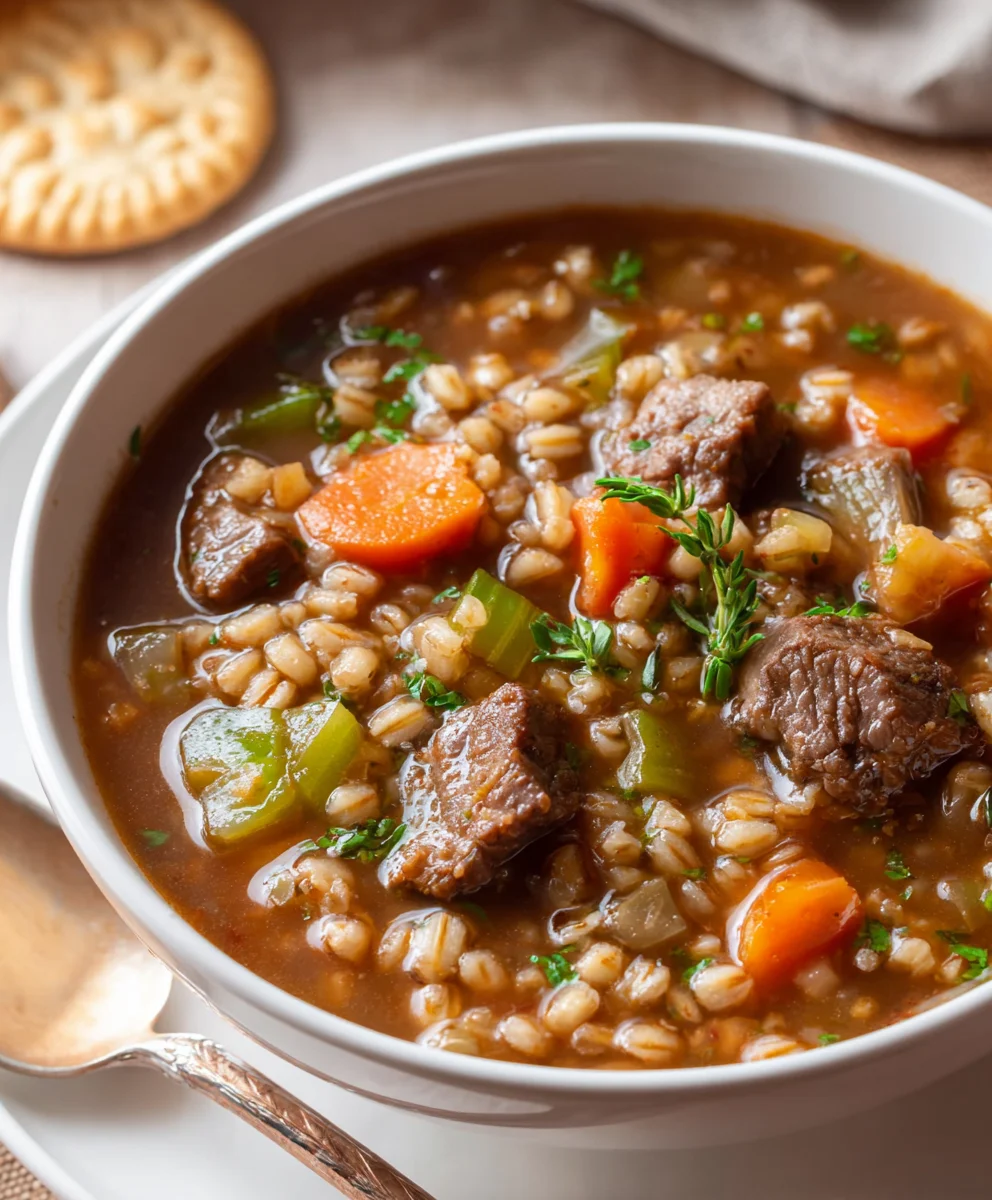 Hearty Beef Barley Soup- Easy Comfort Food Recipe
