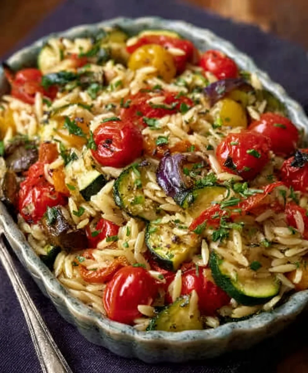 Mushroom Spinach Orzo - Creamy Comfort Dish