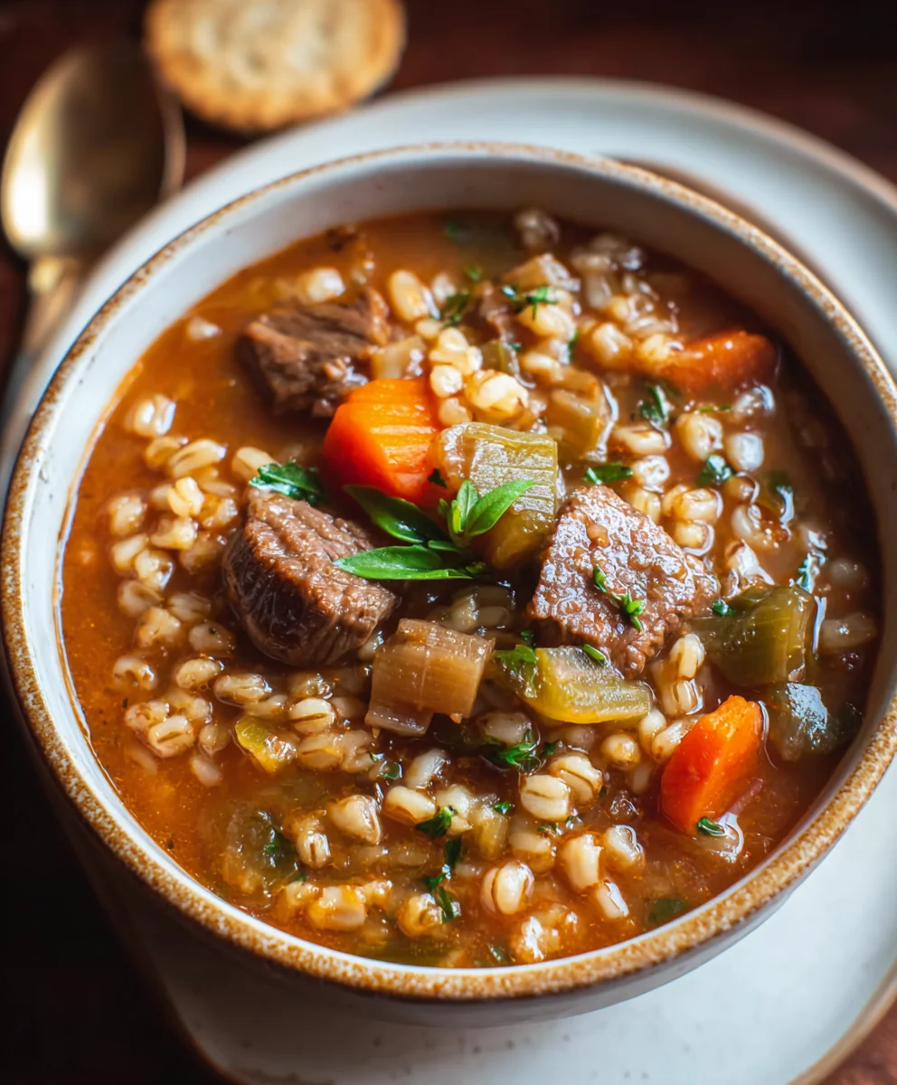 Hearty Beef Barley Soup- Easy Comfort Food Recipe