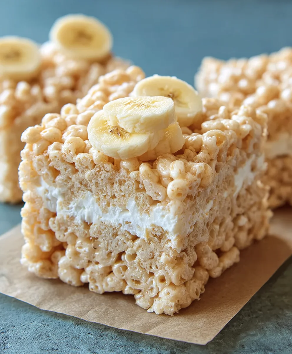 Banana Pudding Rice Krispie Treats-Easy Dessert