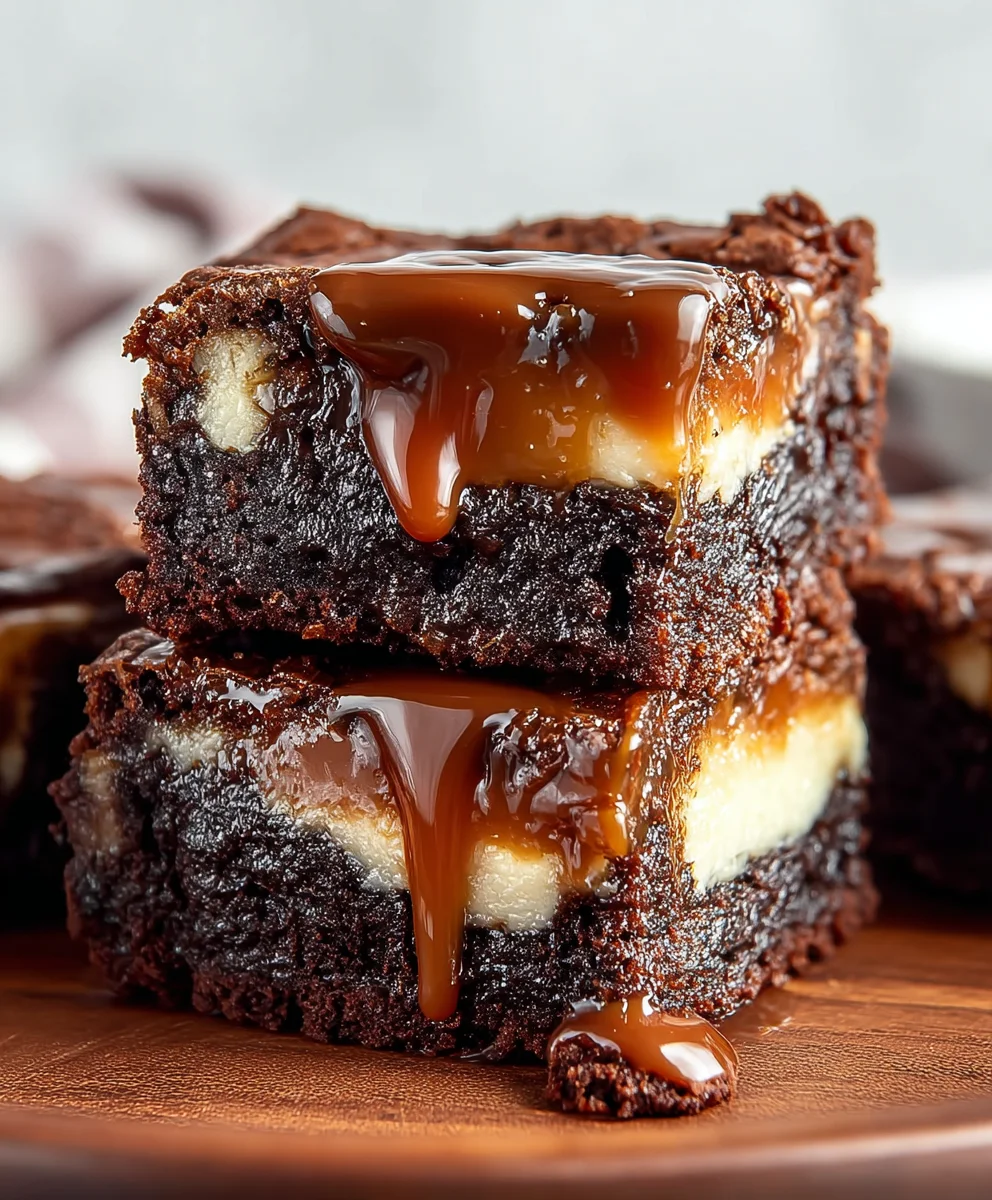 Caramel Nutella Cheesecake Brownies