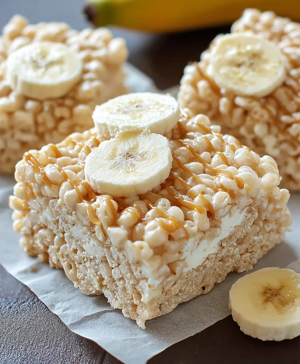 Banana Pudding Rice Krispie Treats-Easy Dessert
