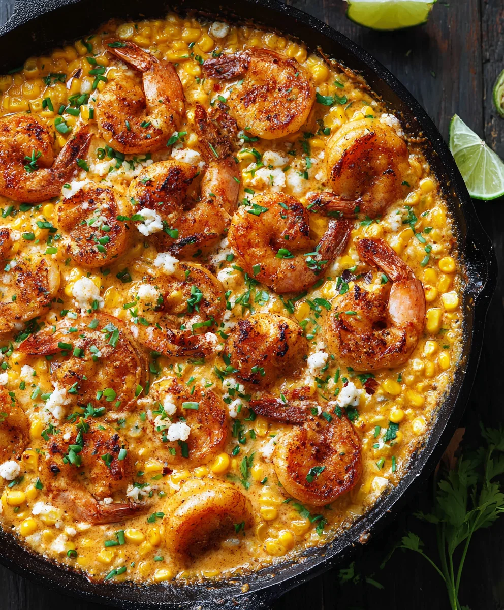 Shrimp Creamed Corn - Easy 30-Minute One-Pan Dinner