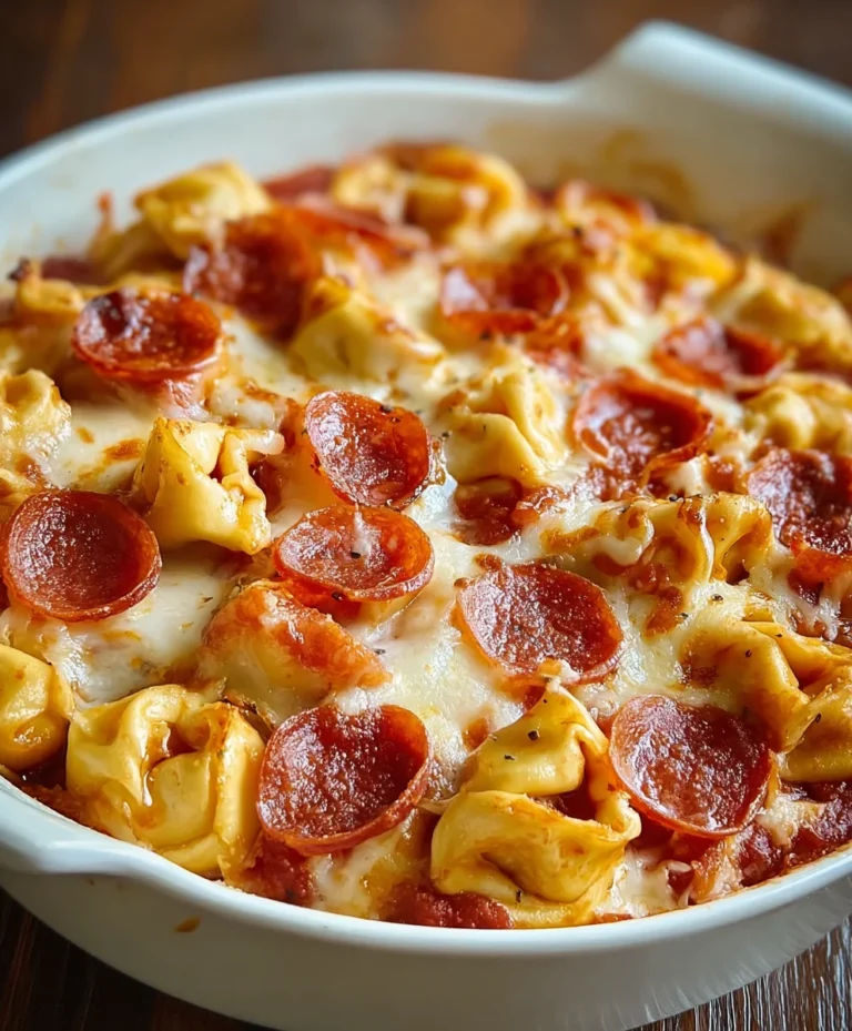 Beef Beef Pepperoni Tortellini Pizza Casserole Recipe