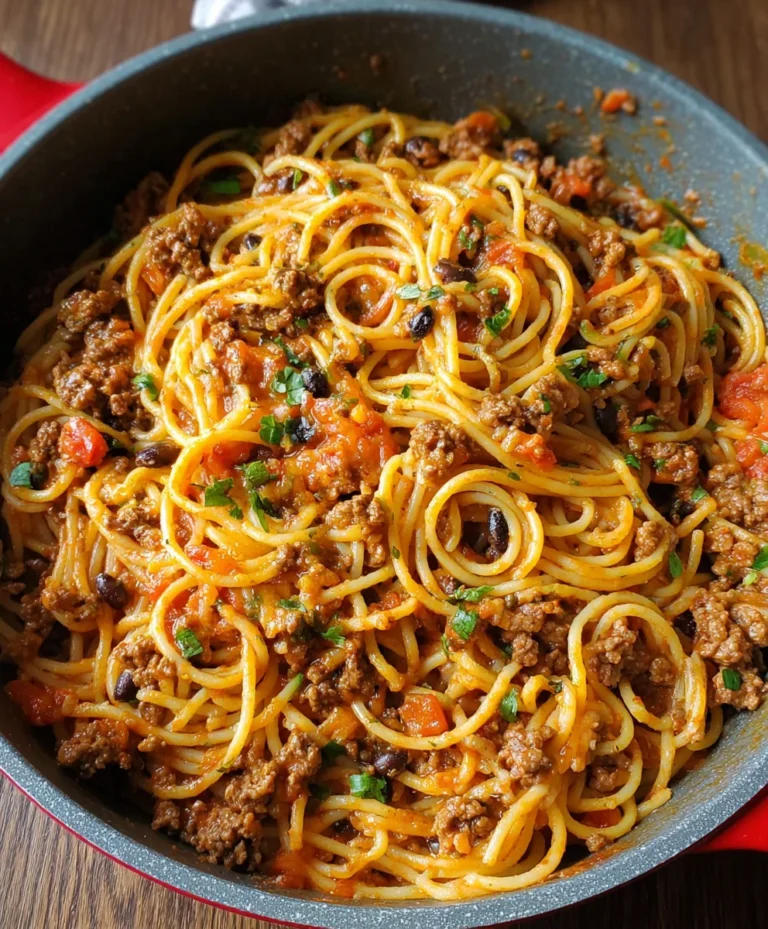 Easy One Pot Taco Spaghetti Dinner-Weeknight Winner
