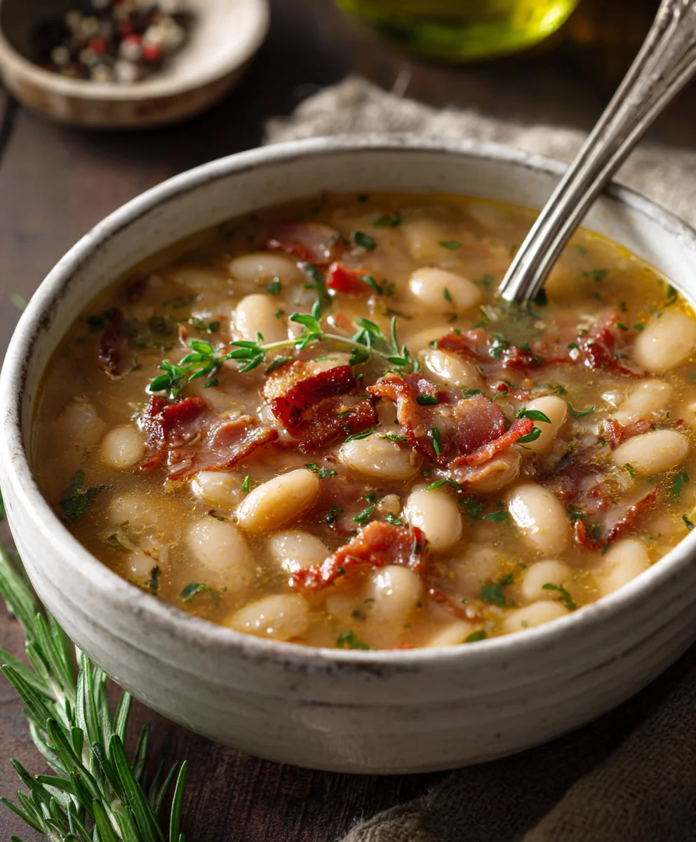 Hearty White Bean Soup With Beef Beef Bacon Flavor