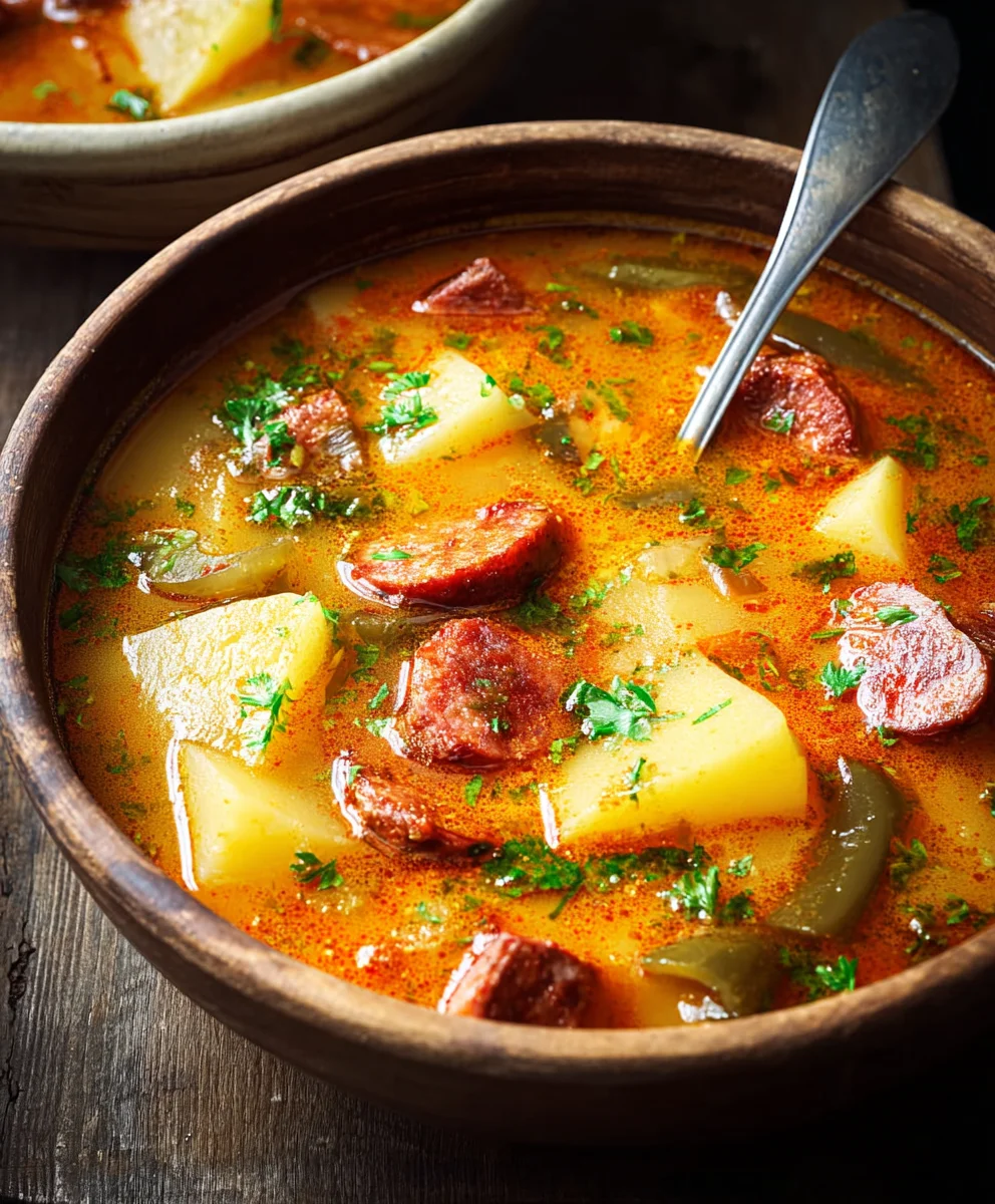 Spanish Beef Beef Chorizo Potato Soup - Hearty Flavor