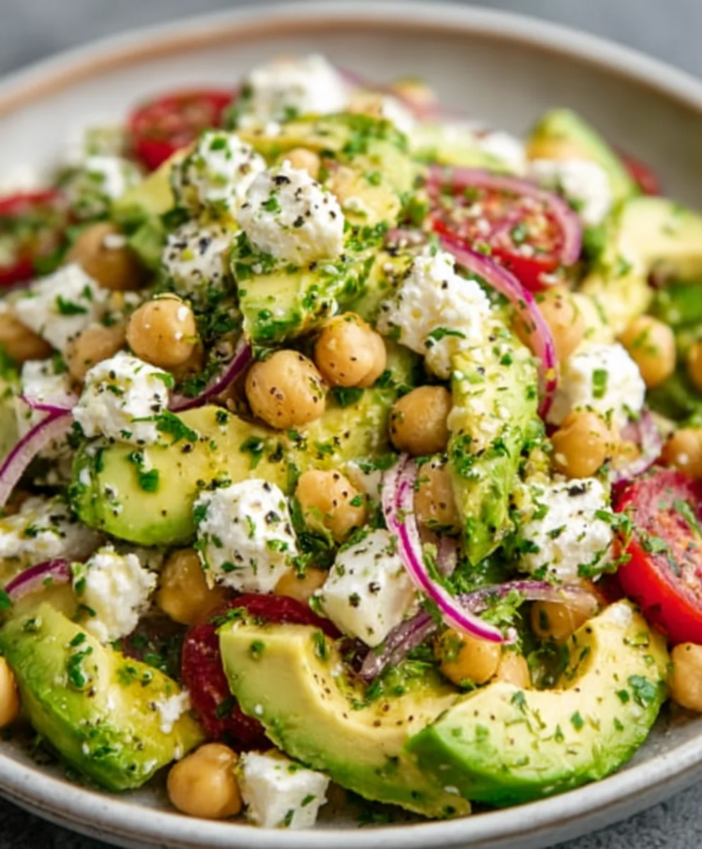 Chickpea Feta Avocado Salad - Fresh & Easy Recipe