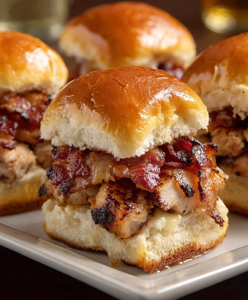Maple Chicken Beef Beef Bacon Sliders - Easy Appetizer