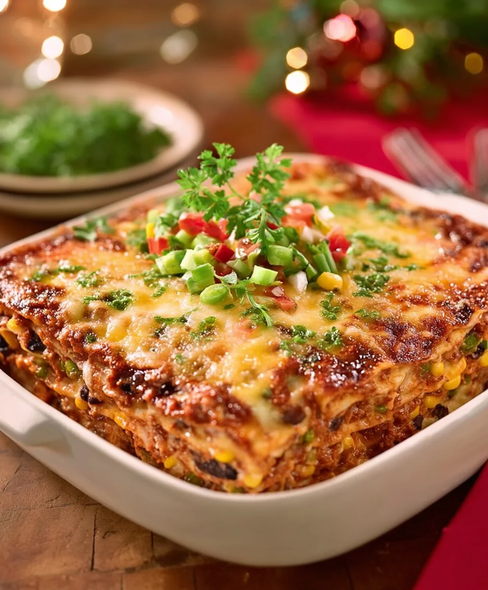 Delicious Veggie Mexican Lasagna- Easy & Flavorful