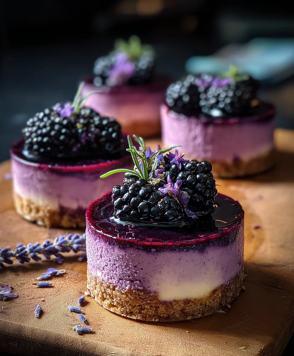 Luscious Blackberry Lavender Cheesecake