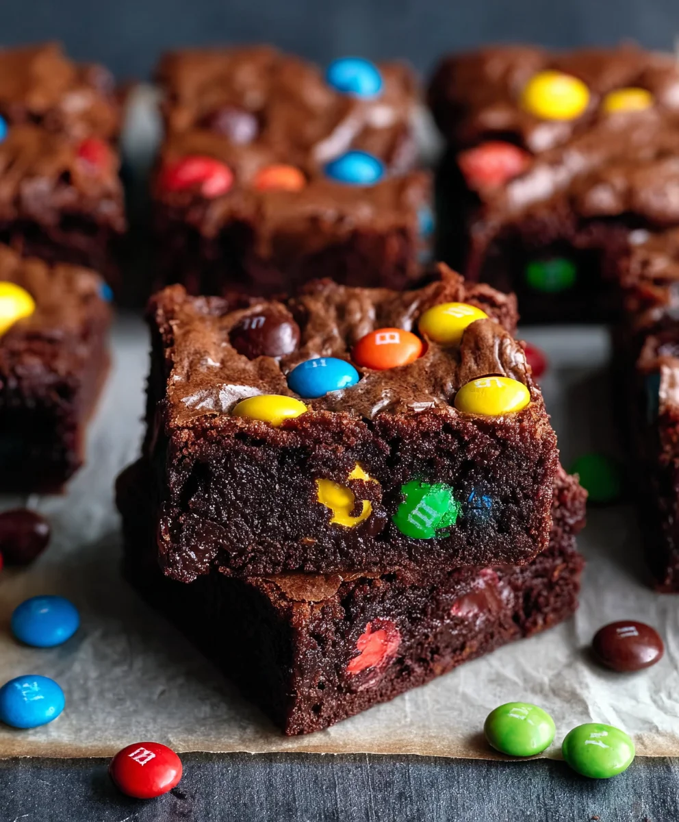Easy Chocolate M&M Brownies-Quick & Delicious Recipe