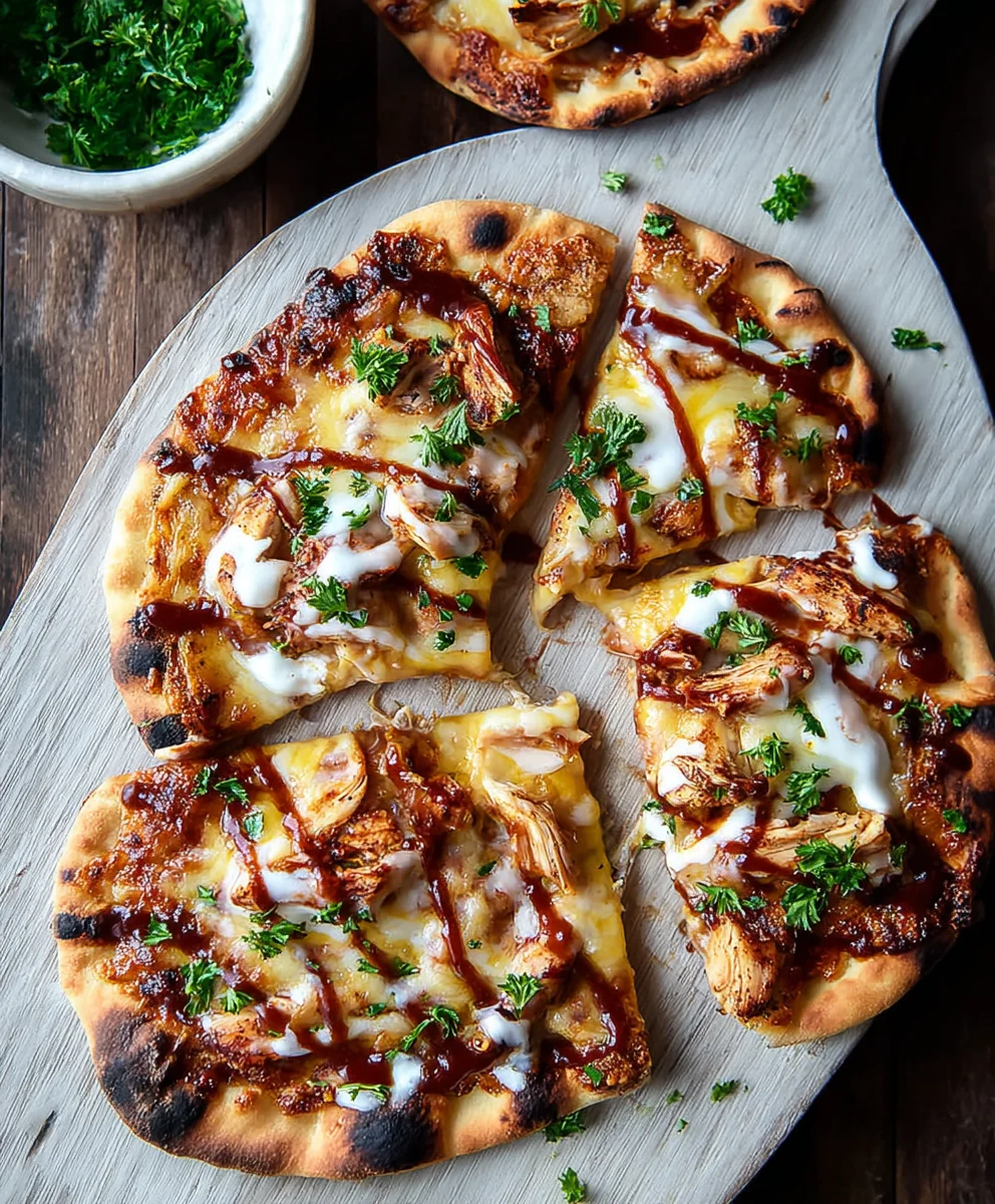 Easy BBQ Chicken Naan Pizza Recipe - Quick Dinner