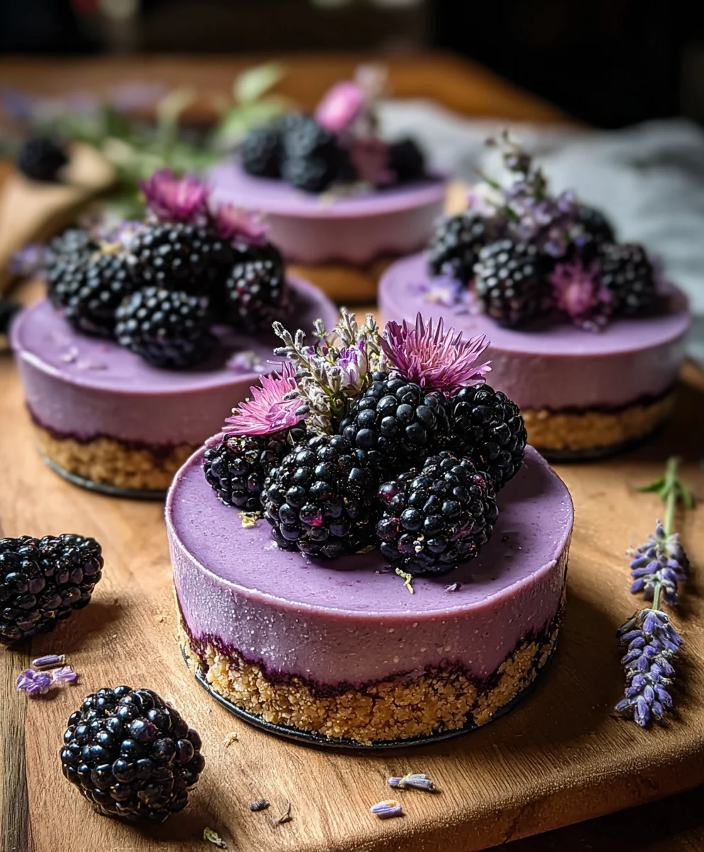 Luscious Blackberry Lavender Cheesecake