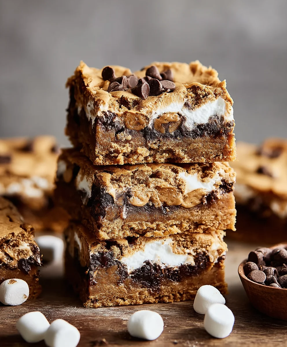 Peanut Butter Smores Blondies-Ultimate Dessert