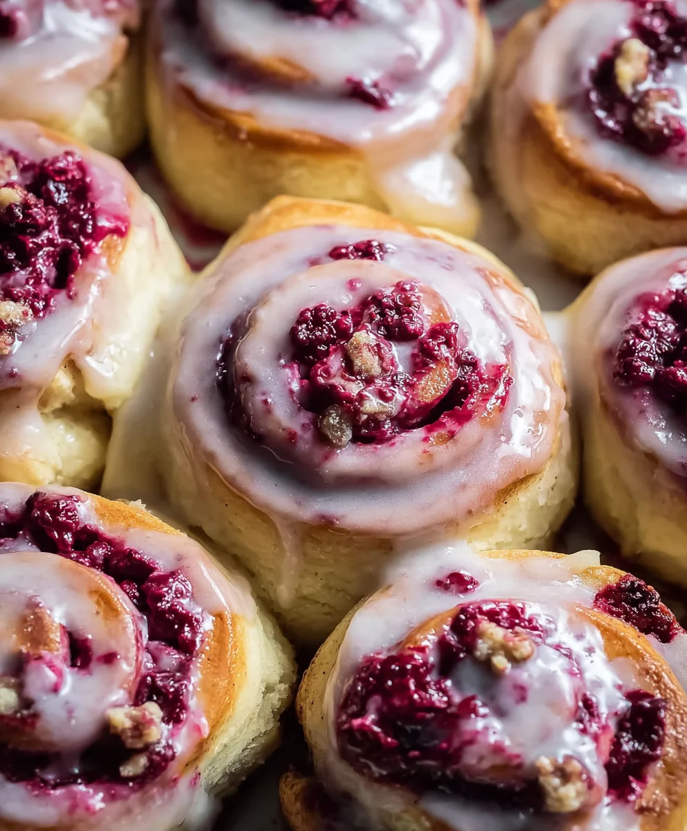 Soft Gooey Blackberry Raspberry Sweet Rolls Recipe