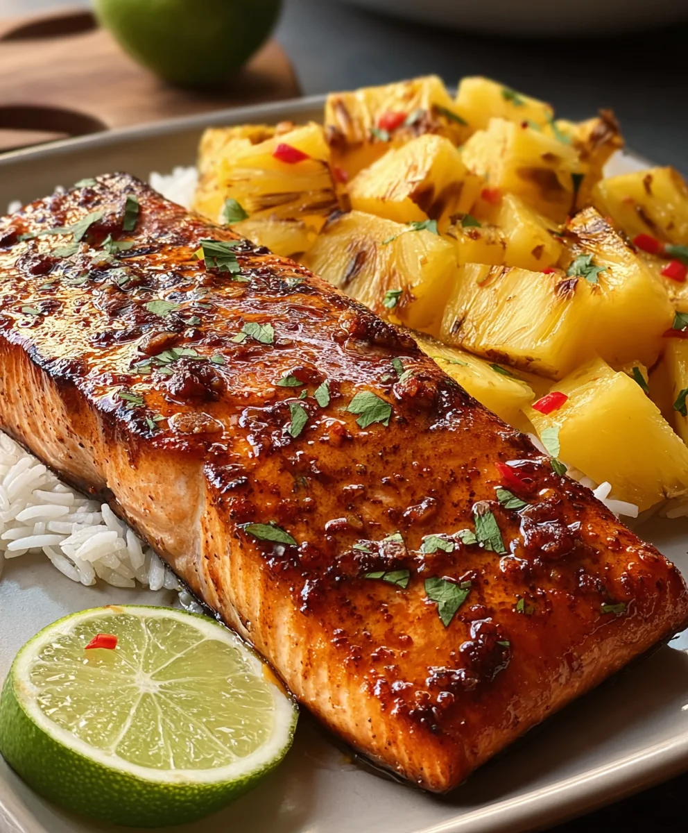Pineapple Chipotle Salmon Recipe-Sweet Heat Flavor