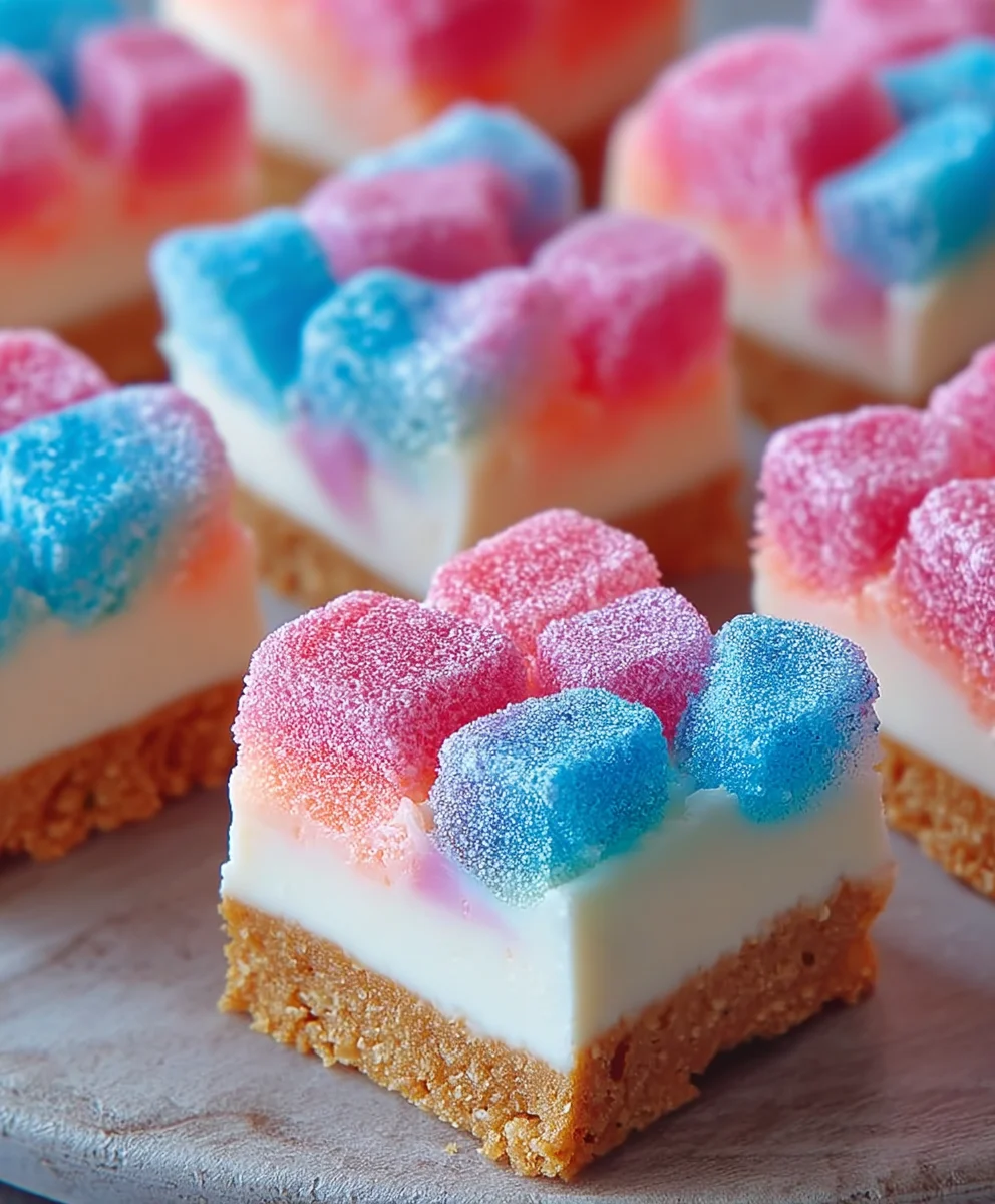 Gummy Cotton Candy Cheesecake Bites-Sweet Fun