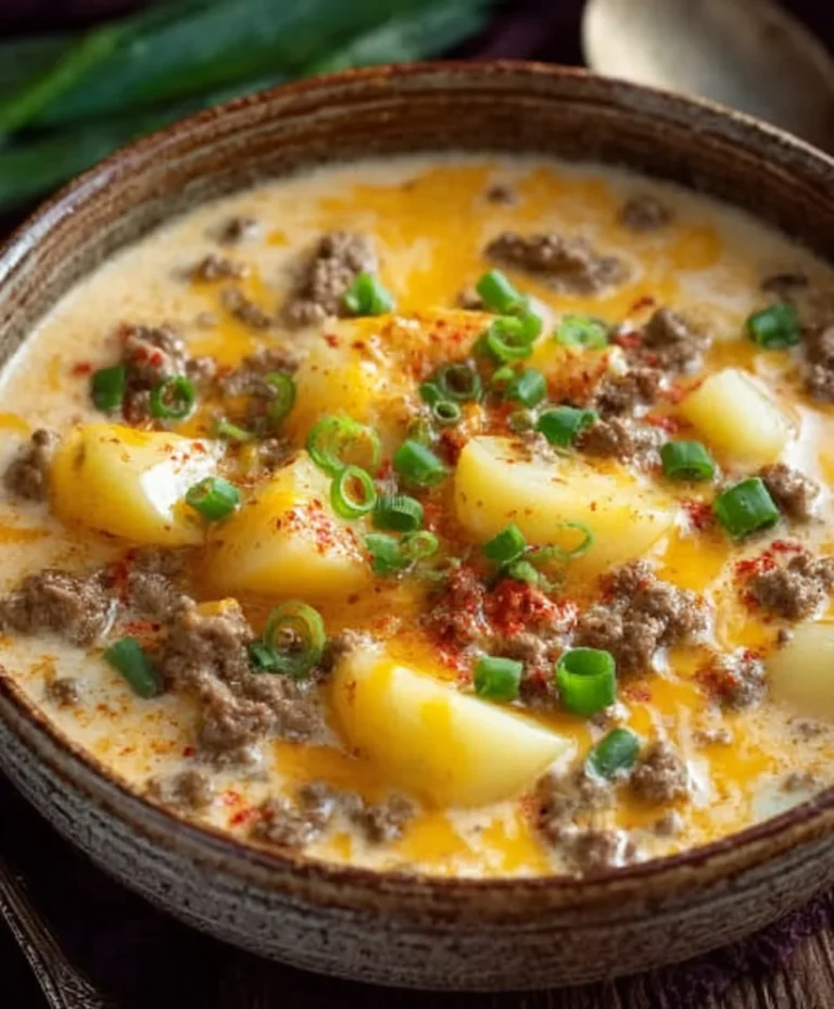 Cheesy Beef Beef Hamburger Potato Soup-Comfort Food Favorite