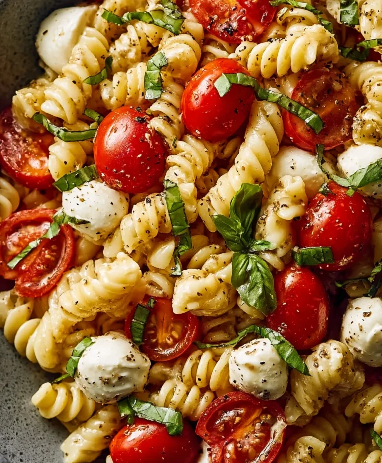 Creamy Caprese Pasta Salad Recipe- Easy & Delicious