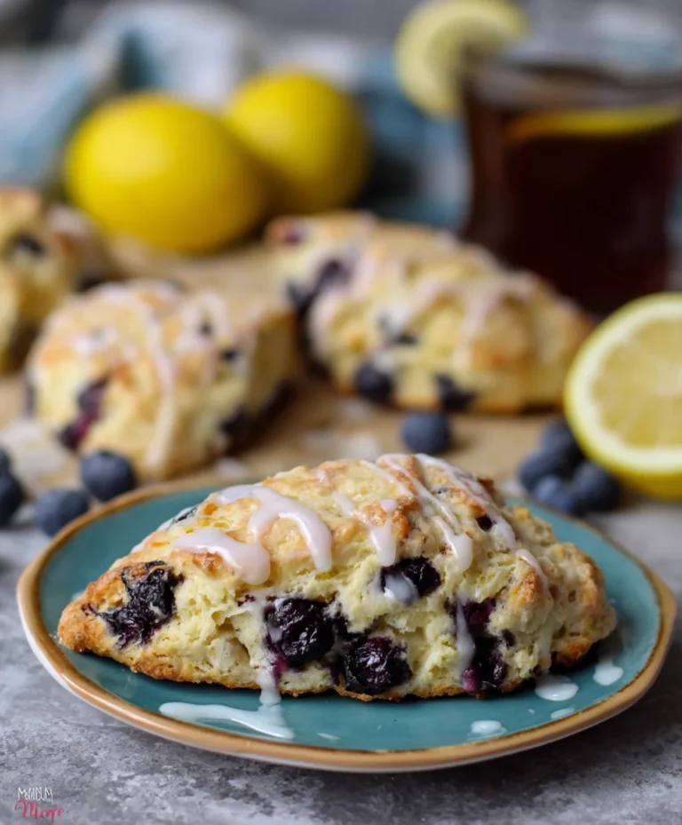 Sourdough Discard Blueberry Lemon Scones-Easy Recipe