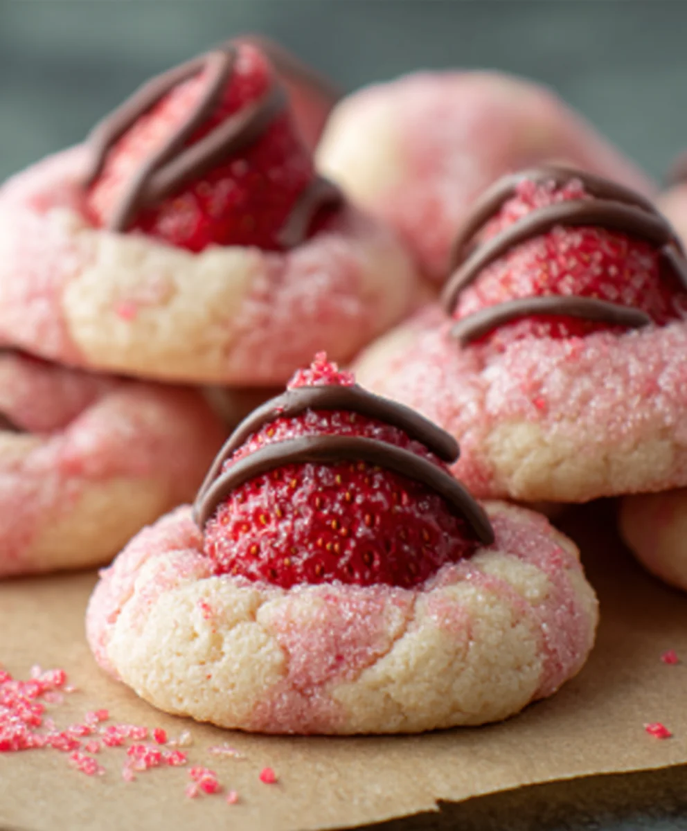Strawberry Kiss Cookies - Easy Delicious Recipe
