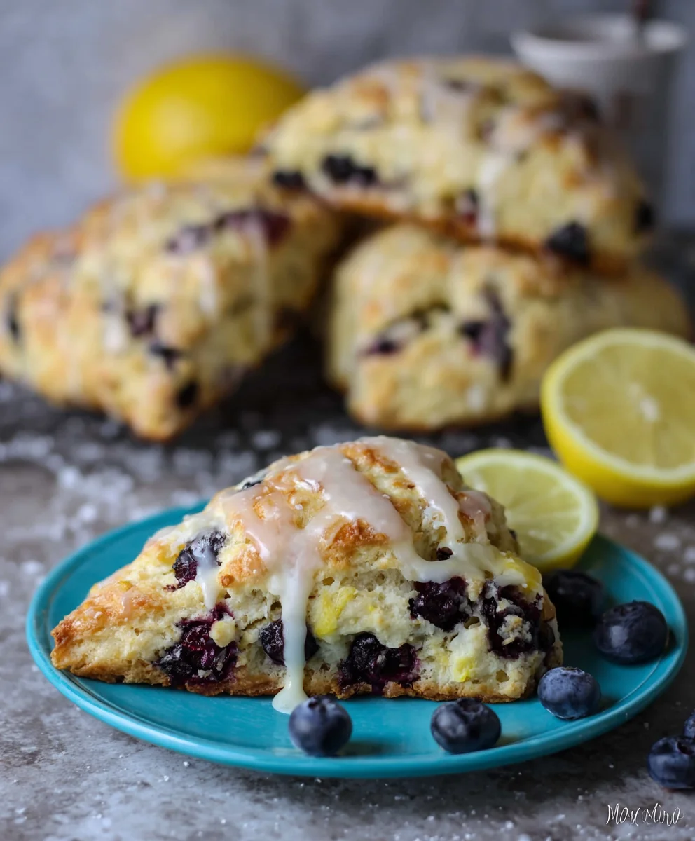 Sourdough Discard Blueberry Lemon Scones-Easy Recipe