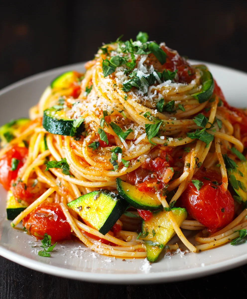 Healthy Tomato Zucchini Pasta Recipe - Easy & Delicious