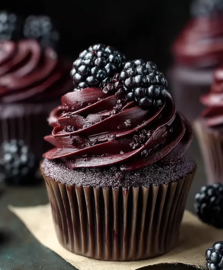 Dark Chocolate Blackberry Cupcakes Recipe