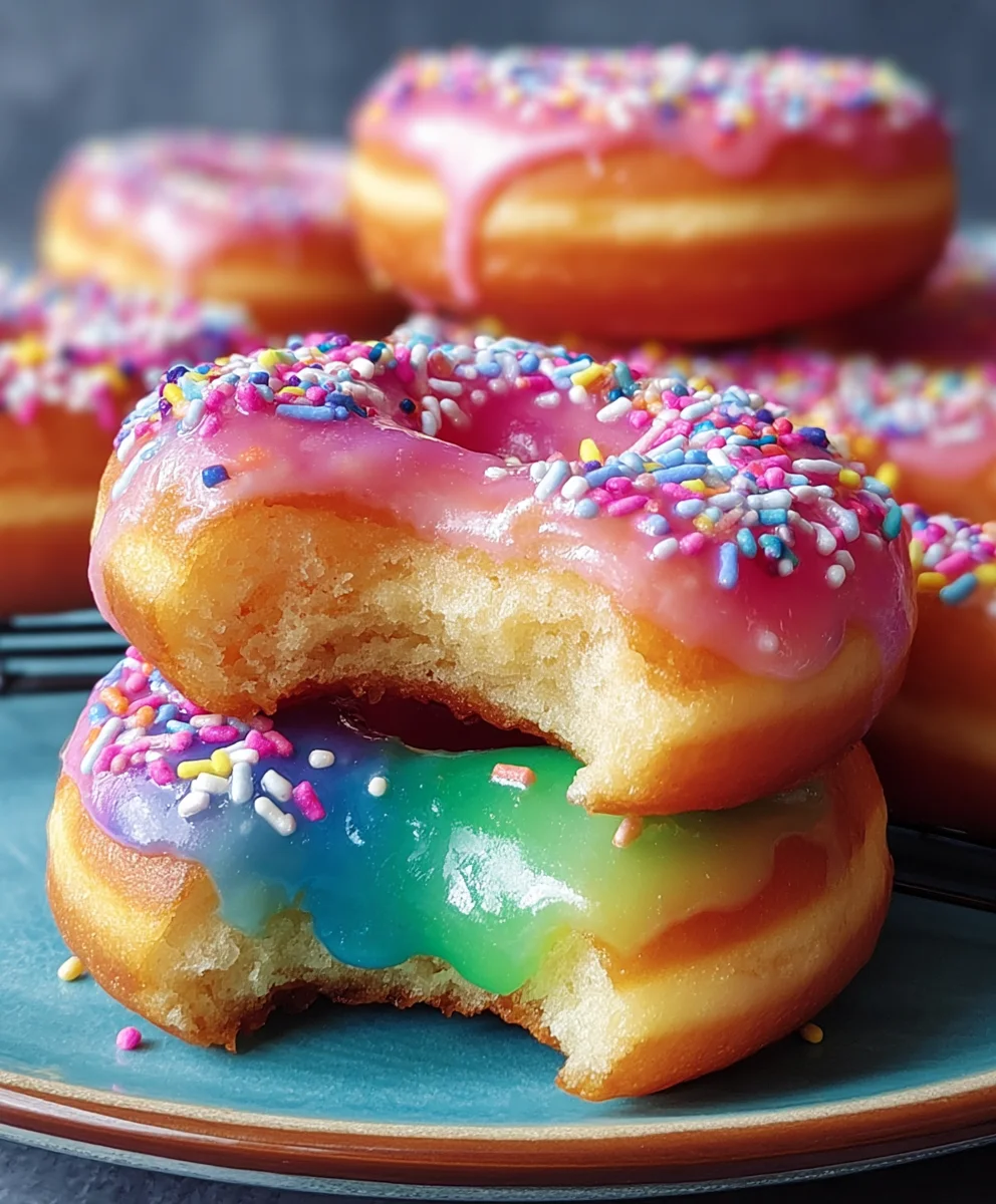 Rainbow-Filled Doughnuts-Vibrant Sweet Treats