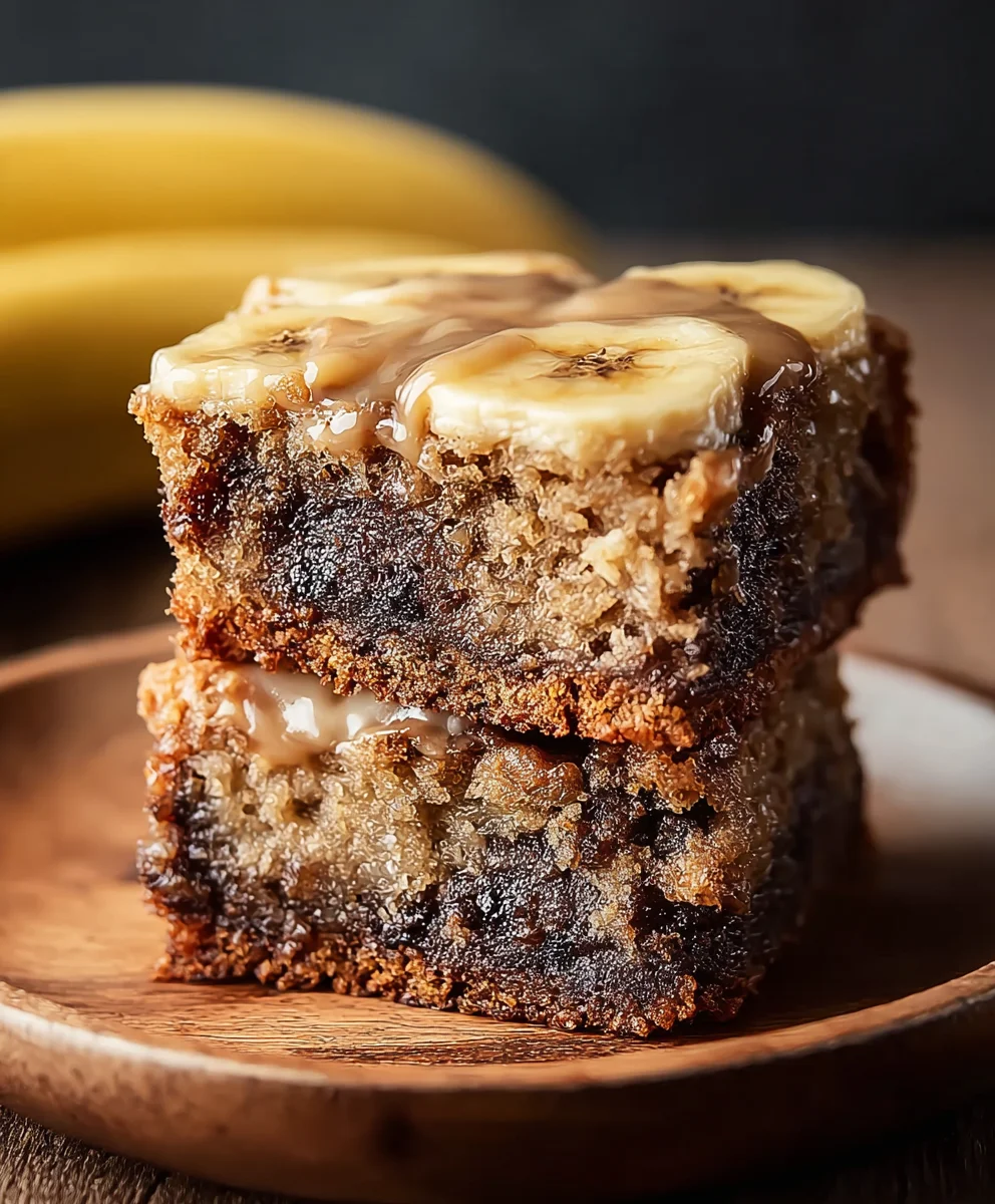Homemade Banana Bread Brownies-Easy Recipe