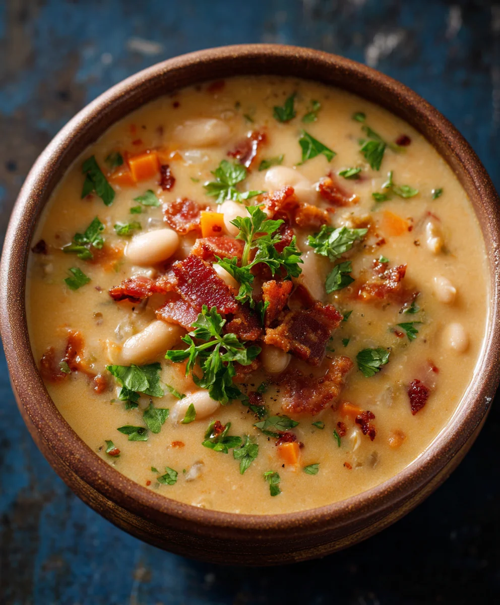Hearty White Bean Soup With Beef Beef Bacon Flavor