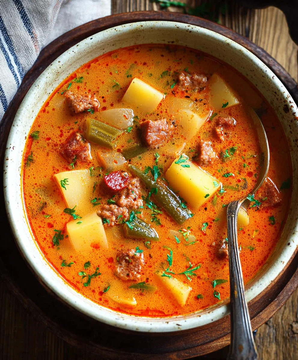 Spanish Beef Beef Chorizo Potato Soup - Hearty Flavor