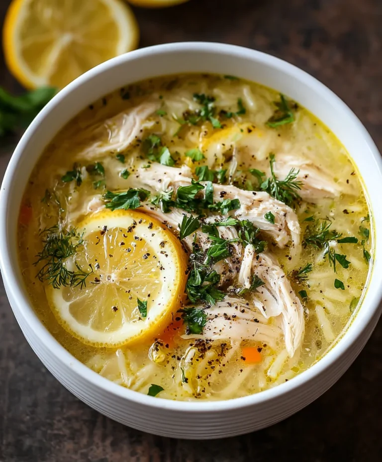 Greek Lemon Chicken Soup Recipe- Comforting & Zesty