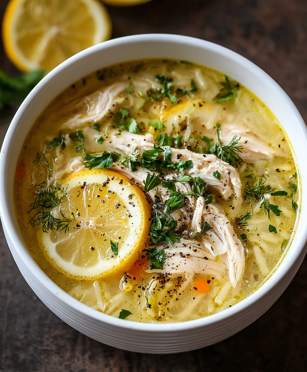 Greek Lemon Chicken Soup Recipe- Comforting & Zesty