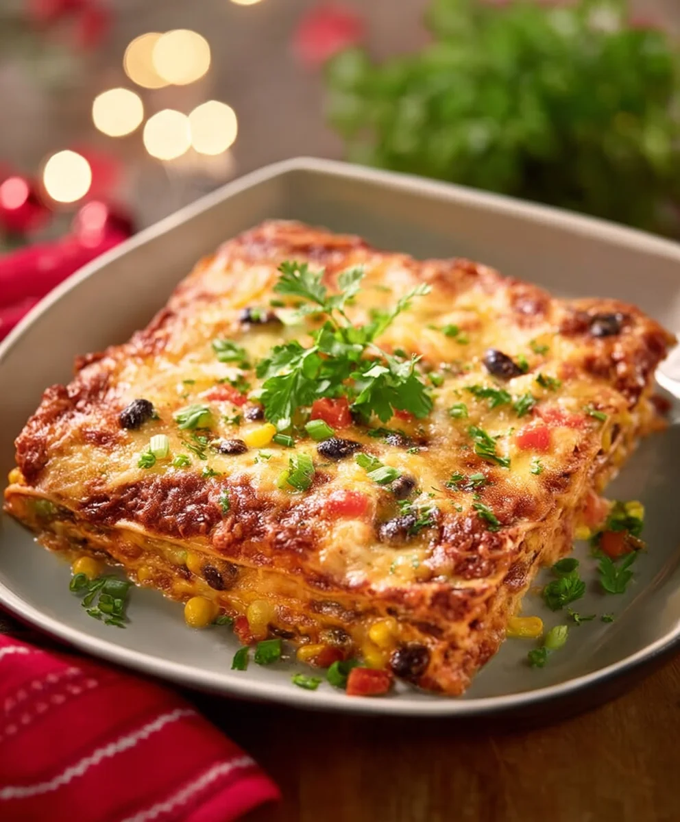 Delicious Veggie Mexican Lasagna- Easy & Flavorful