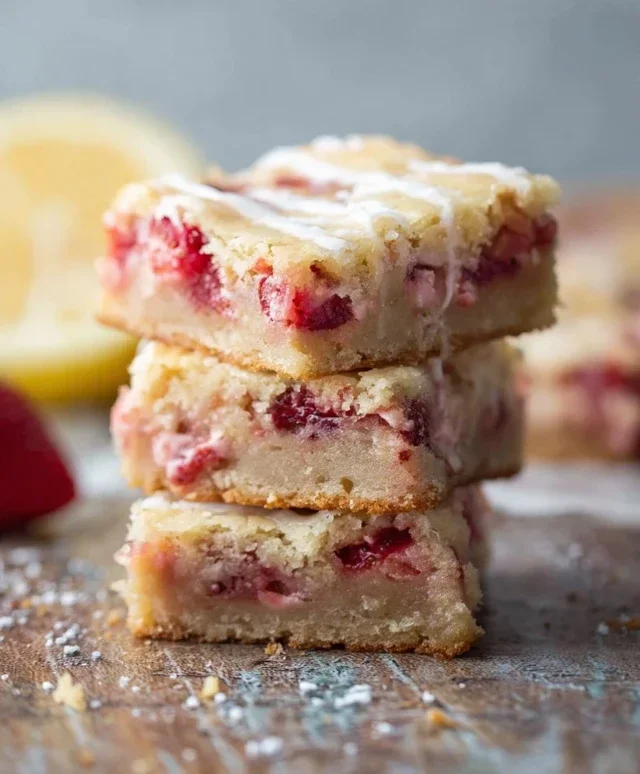 Strawberry Lemon Blondies