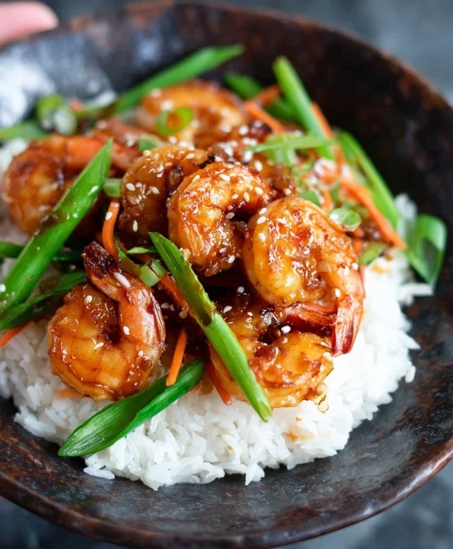 Honey Garlic Shrimp Bowls
