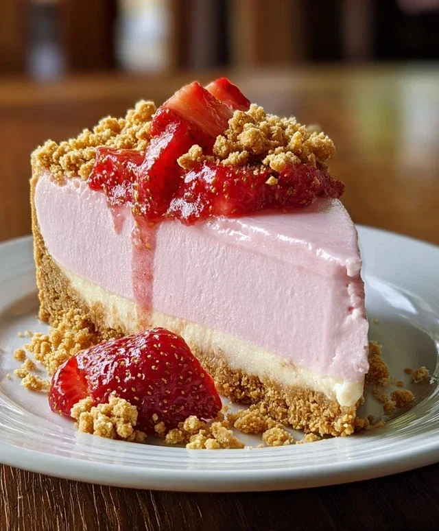 Strawberry Crunch Pink Cheesecake