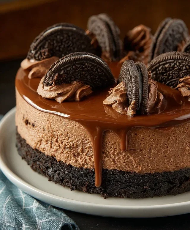 No Bake Oreo Nutella Cheesecake
